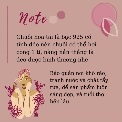Khuyên Tai Đính Đá Hổ Phách Thời Trang
