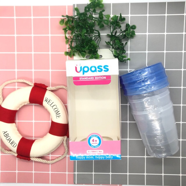 Bộ 3 hộp đựng trữ sữa và thức ăn UPASS 180ml UP0327N