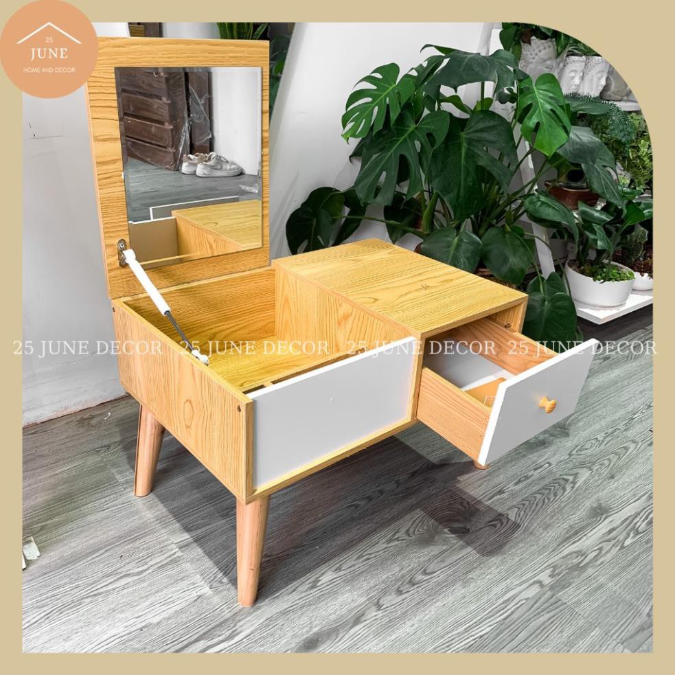 🌟MIỄN SHIP🌟 Bàn Trang Điểm Ngồi Bệt, Bàn Phấn Có Gương Gỗ MDF Cao Cấp Chịu Lực Cao - 25 June Decor