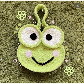 Túi len nhung con ếch handmade