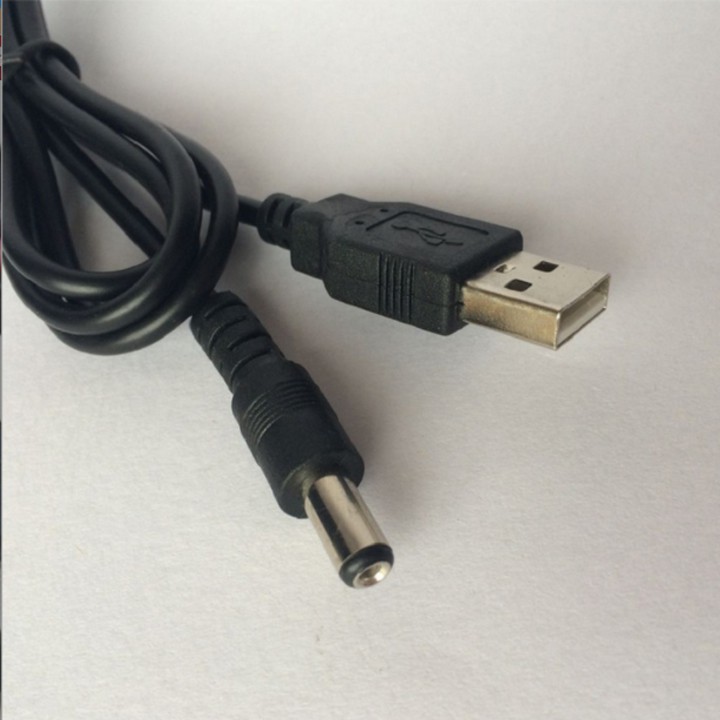 Dây nguồn 5.5x2.1mm, chân cắm USB, dài 0.7m