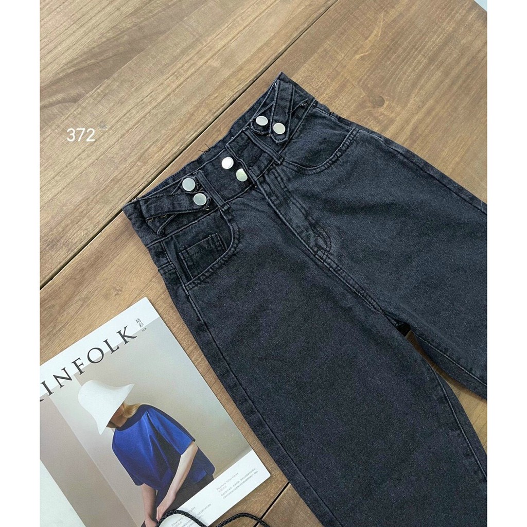 QUẦN JEAN BAGGY NỮ CẠP CAO PHỐI LƯNG KIỂU PHỐI DÂY CHÉO CÁ TÍNH MS 304 [CLIP THẬT] [FREESHIP] hàng loại 1, VẢI DÀY