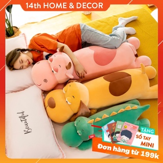 GẤU BÔNG GỐI ÔM HÌNH THÚ DỄ THƯƠNG Cún Vàng, Khủng Long, Hà Mã hồng nhồi bông - nhập khẩu cao cấp