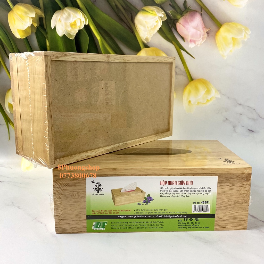 Hộp gỗ đựng khăn giấy Đức Thành 48881 - Hộp đựng khăn giấy Gỗ Đức Thành