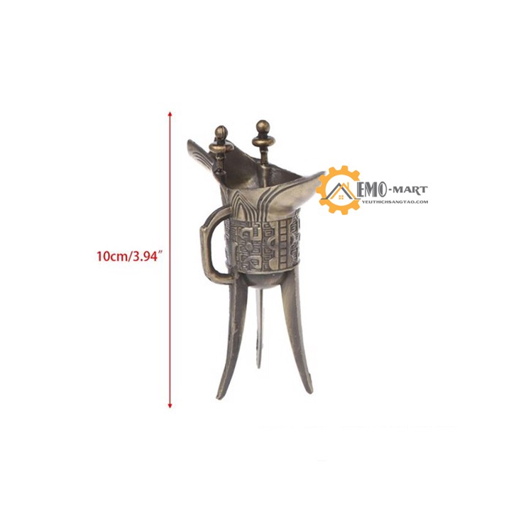 Ly rượu đồng 3 chân ⚡️𝐅𝐑𝐄𝐄 𝐒𝐇𝐈𝐏⚡️ Hợp kim mạ đồng - Thời cổ Trung Quốc