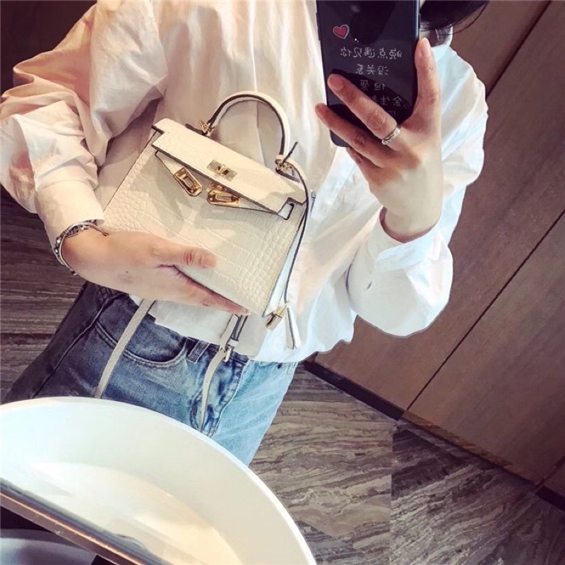 Túi xách HM Size 20 Da Rắn Hót Bền Vững