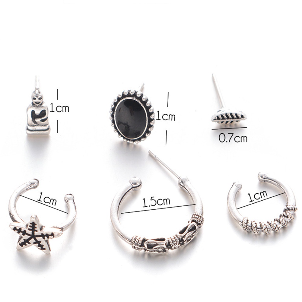 Set 6 khuyên tai nữ kiểu dáng đa dạng phong cách bohemian cá tính thời trang