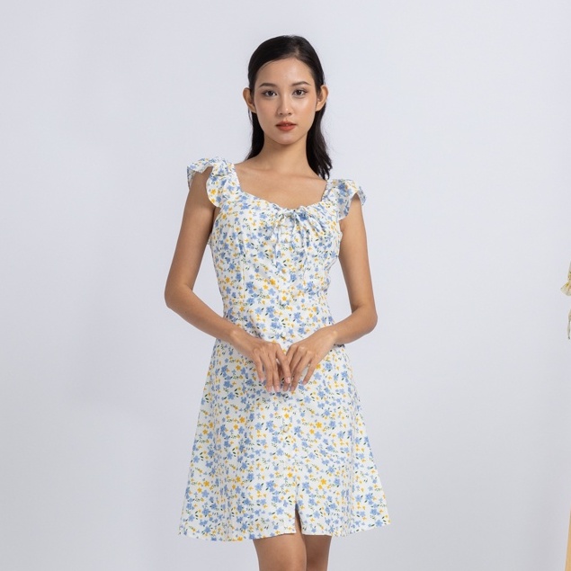 Đầm hoa sơ mi nữ thời trang thiết kế chữ A mẫu mới Local Brand Chính Hãng Midori Studio