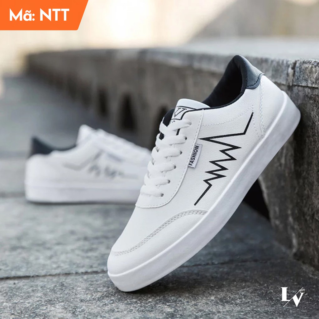 [GIÀY SNEAKER] Giày Thể Thao Nam Sneaker Heartbeat White and Black