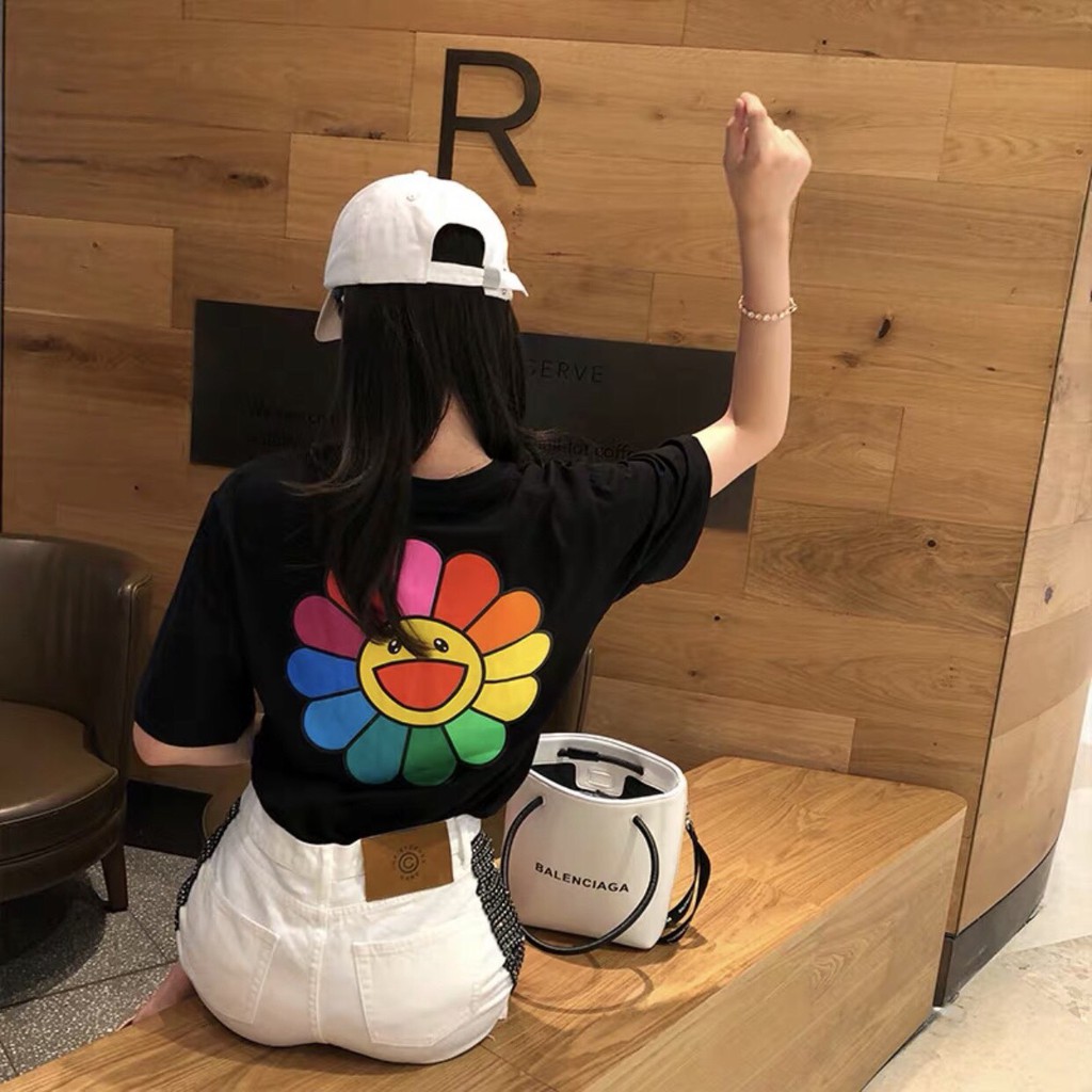 Áo thun hoa Kaiki hướng dương unisex form rộng tay lỡ oversize | Lee Hoàng Group | BigBuy360 - bigbuy360.vn