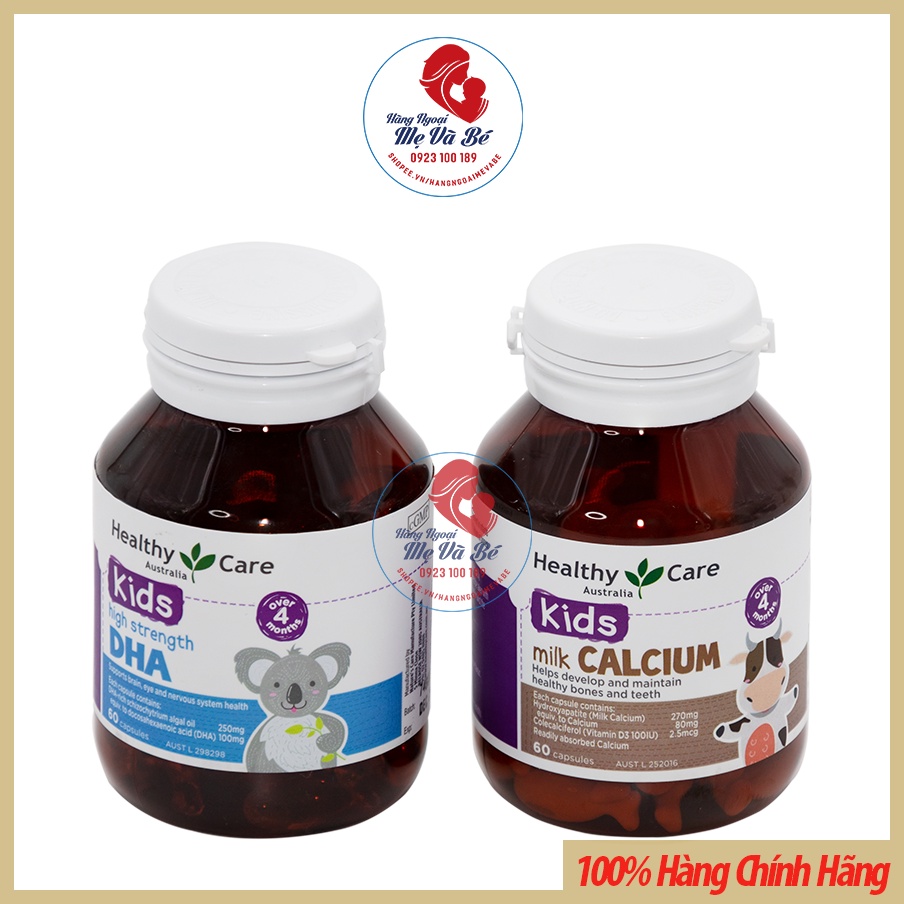 Healthy Care bổ sung DHA và Canxi - Cặp đôi hoàn hảo cho bé - Xuất xứ Úc [Date 2025]