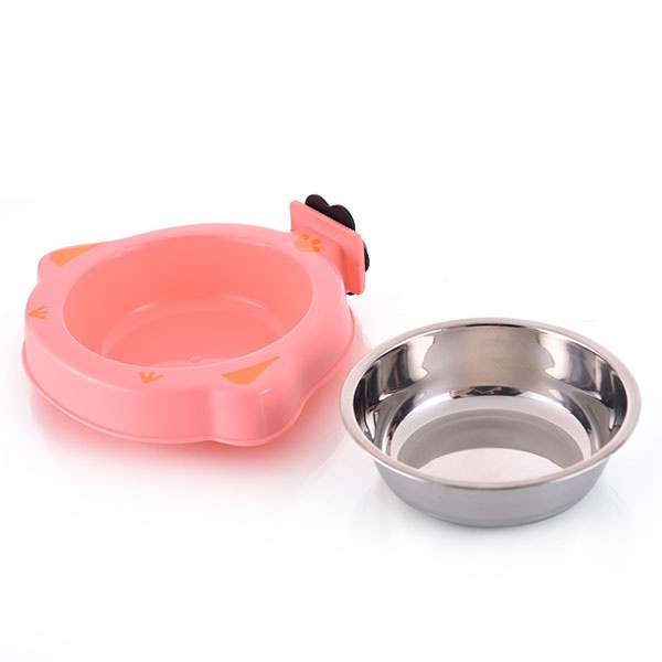 Bát ăn inox gắn chuồng cho chó mèo