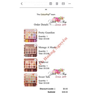 Bảng mắt Colour Pop các loại