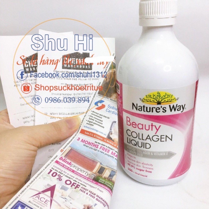 Collagen dạng nước của Natures way Úc 500ml (colagen) - Nature's Way Beauty Collagen Liquid - Đủ bill Chemist