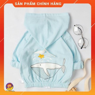 [HANG LOẠI 1] ÁO KHOÁC CHỐNG NẮNG TIA UV HÌNH CÁ VOI DỄ THƯƠNG CHO BÉ YÊU MẶC ĐI ĐƯỜNG MÙA HÈ - CHÍNH HÃNG BUUKIDS