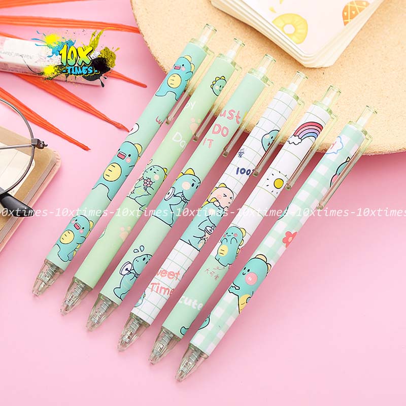 Bút gel bấm dễ thương khủng long xinh xắn ngòi 0,5 mm mực đen dùng dể viết bài, trang trí, quà tặng sinh nhật bạn gái