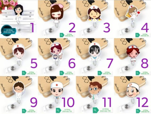 Móc đeo thẻ tên ngành Y. .