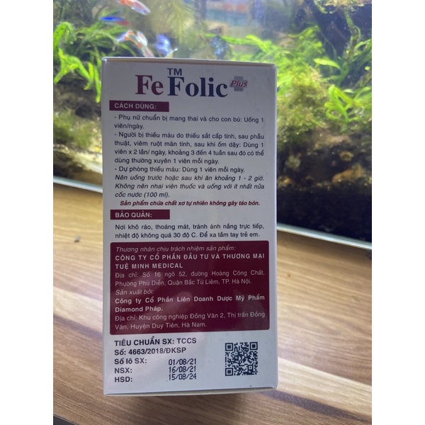 Fe Folic Plus-Viên uống bổ Sắt dành cho người thiếu máu. Quầy thuốc Huế Quân