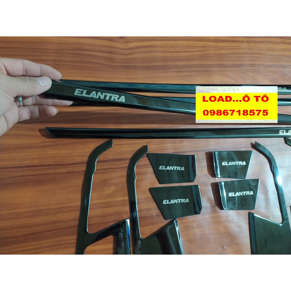 Elantra, Bộ Ốp Trang Trí Tay Trong Elantra 2016-2021 Mẫu Vân titan Xước