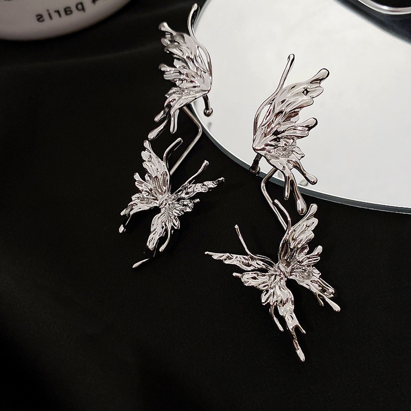 Bông Tai Hình Bướm Đính Đá Phong Cách Âu Mỹ