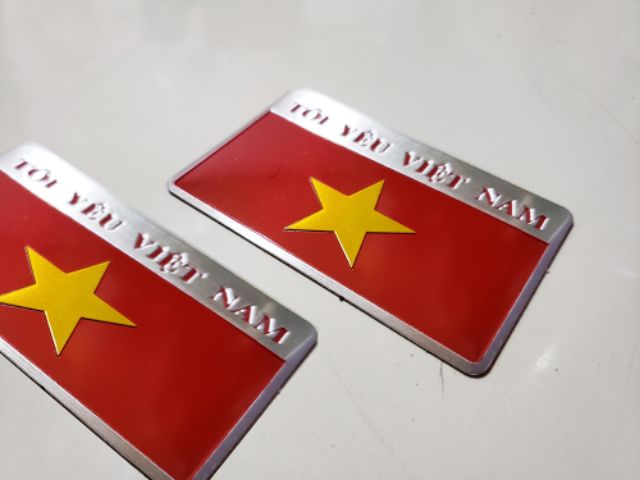 BỘ 2 DECAL NHÔM CỜ VIỆT NAM