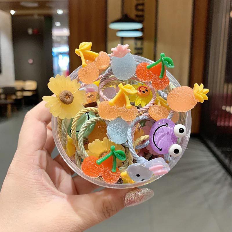 Hộp 30 chun buộc tóc ngộ nghĩnh cho bé NOVSET Dây buộc tóc nhiều hình [ MÃ B402 - HỘP CHUN ]