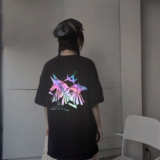 Áo Thun Unisex Tay Lỡ Hades Anubis Phản Quang Đa Sắc