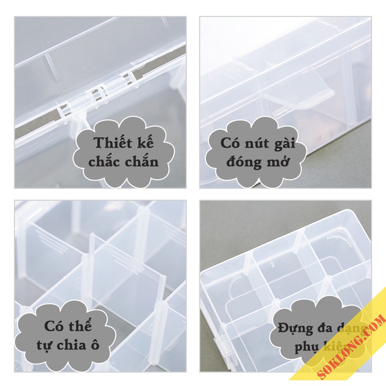 Hộp đựng washi tape Sổ KLONG, phụ kiện 15 ngăn tùy chỉnh kích thước tiện lợi C07