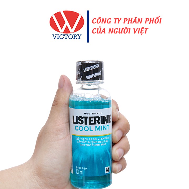 Nước súc miệng Listerine Cool Mint (100ml) - Ngừa sâu răng, hôi miệng - Victory Pharmacy