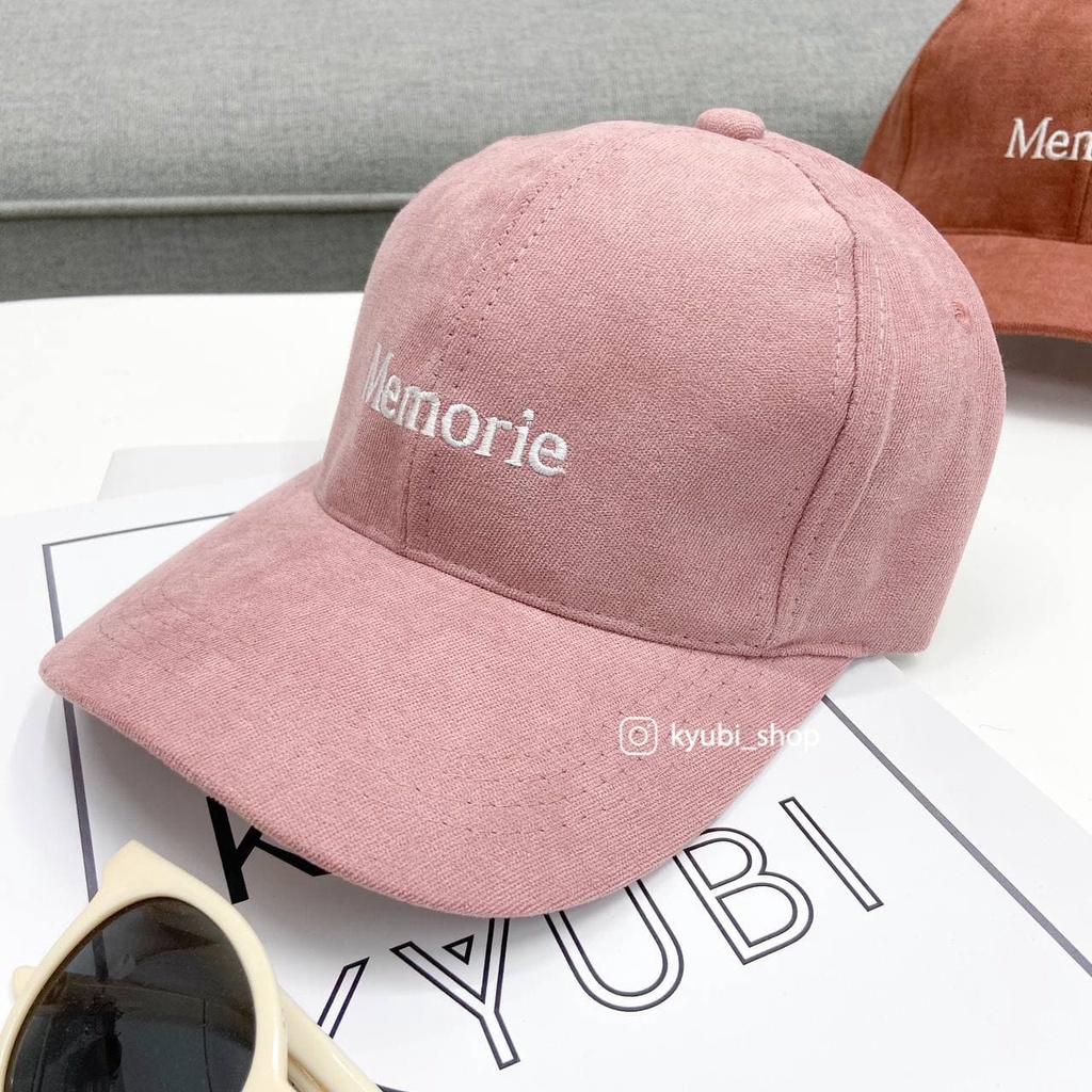 Nón mũ lưỡi trai Ulzang vải nhung gân nhung mịn cao cấp có thêu chữ cá tính - Kyubi NK01