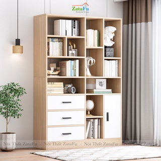 Tủ sách trang trí phòng khách đựng hồ sơ văn phòng ktt-25 zatafu