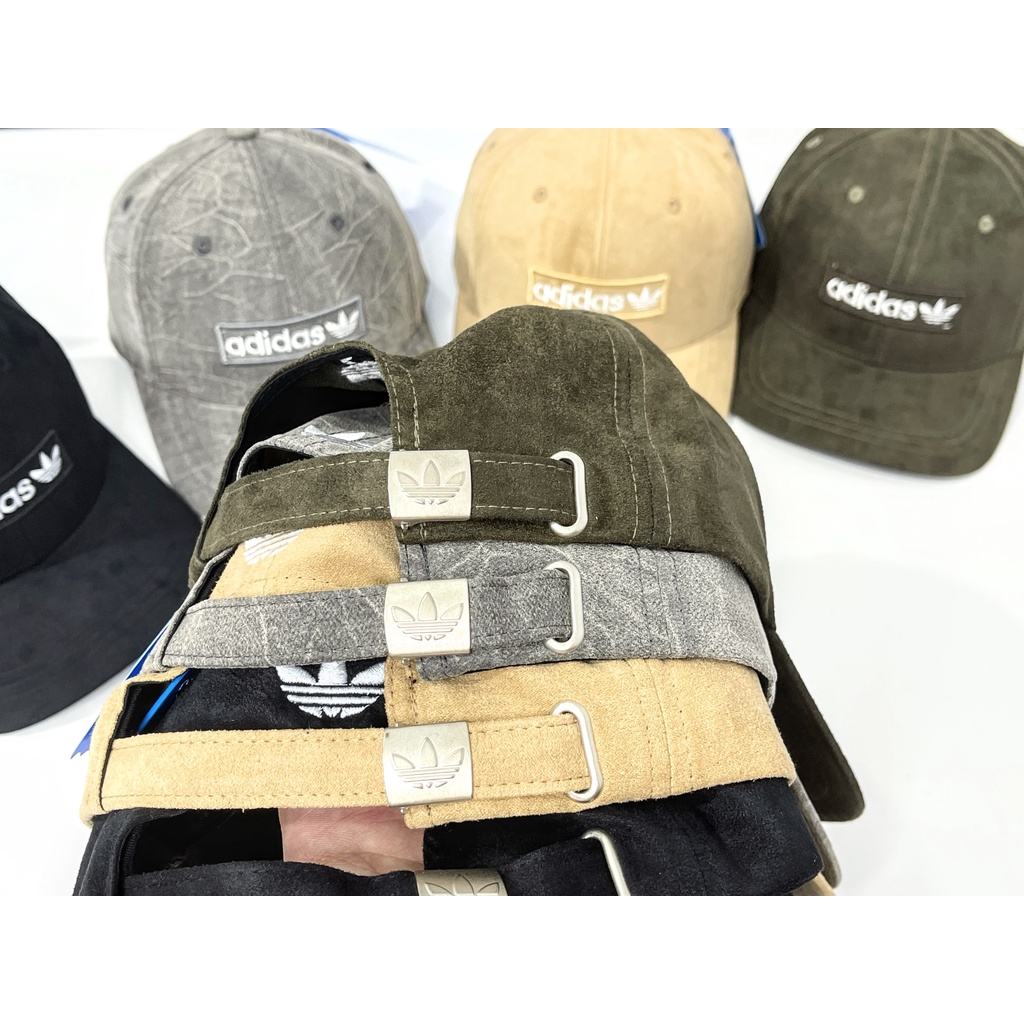 Nón lưỡi trai Adidas chất vải nhung Hàn Quốc cao cấp, nón kết thể thao Mã A6B90 màu đen vang trắng xanh