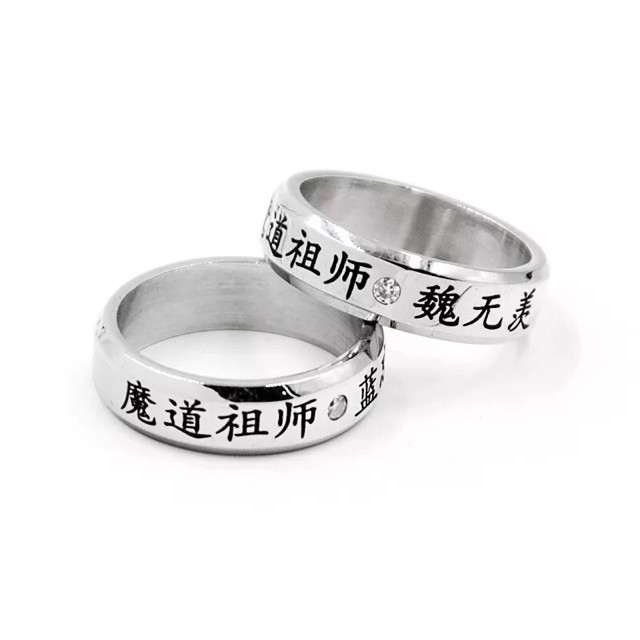 Nhẫn Ma Đạo Tổ Sư titan tặng kèm dây phong cách Trần Tình Lệnh quà tặng xinh xắn Tiêu Chiến Vương Nhất Bác