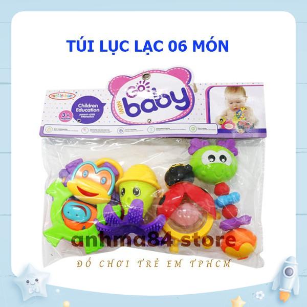 Túi 6 món lục lạc, xúc xắc đồ chơi cho bé - anhma84 store - cam kết y hình