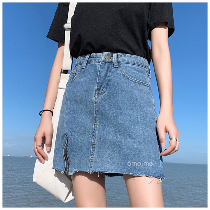 [ĐỒNG GIÁ 99K] Váy Jeans xẻ chất dày