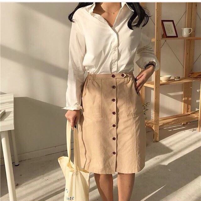 Chân váy kaki chữ A
