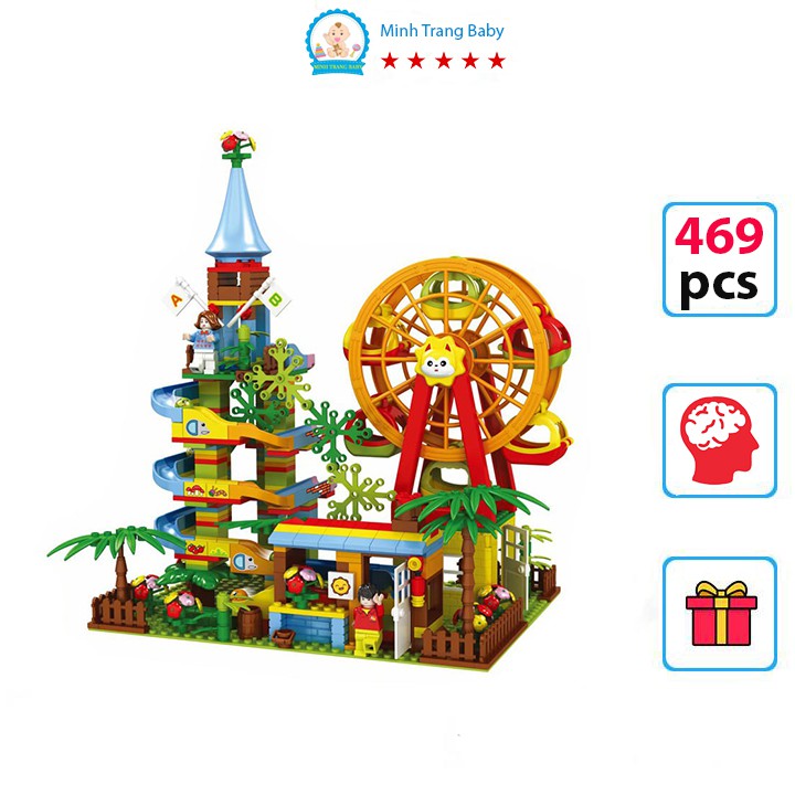 Lego tháp cầu trượt 469 chi tiết cho bé - Đồ chơi xếp hình lắp ráp cho trẻ