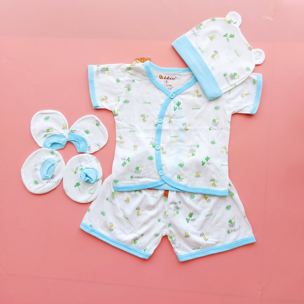 Set quần áo sơ sinh Babiboo 5 món dễ thương cho bé