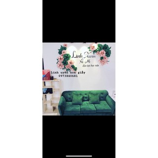 Sét hoa giấy đủ màu trang trí tiệm nail mi spa
