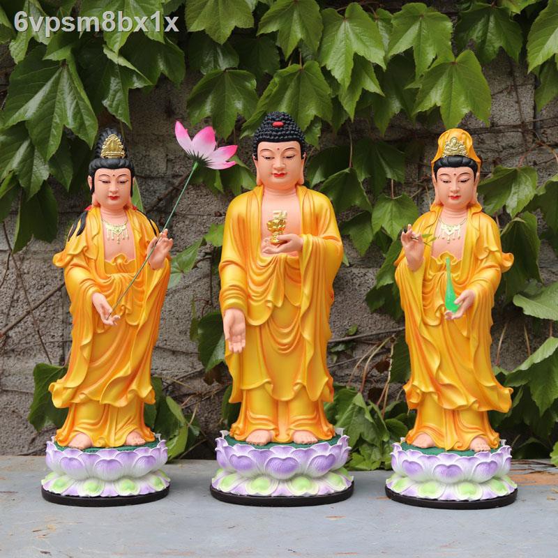 ✎❇Tượng Tây Phương Tam Thánh bằng nhựa Phật Bồ Tát A Di Đà Đứng Quan Âm Chung Xu Hướng Trang Trí Nội Thất Phòng Khách 19