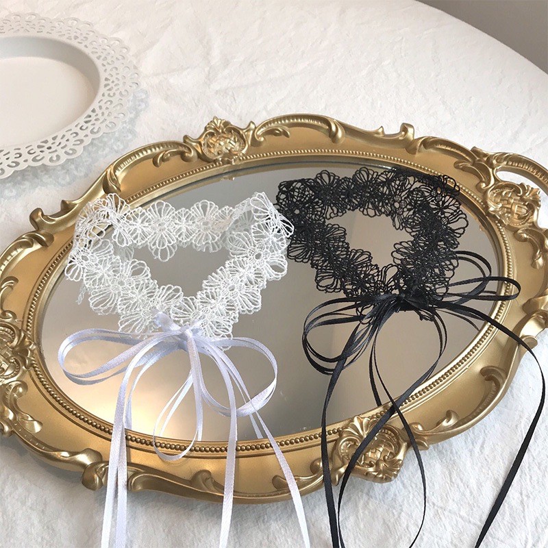 Vòng cổ ren hoa dây tự buộc mã JA-82