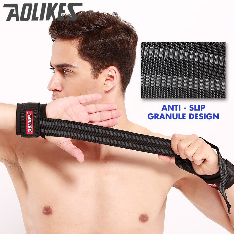 Dây kéo lưng trợ lực cổ tay AOLIKES A-7638 phù hợp nâng tạ tập gym sports fitness protection help wristbands