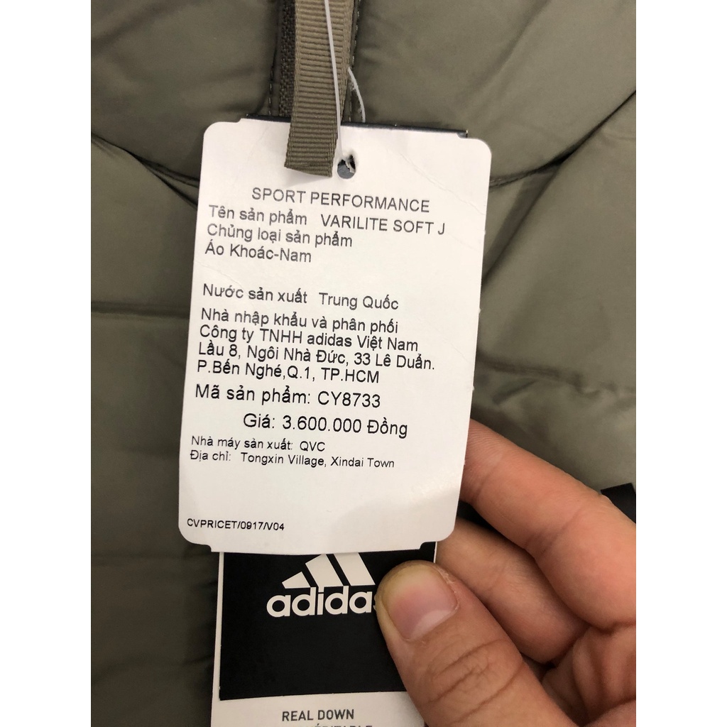 Áo Khoác Adidas Phao Lông Vũ Varilite Soft Jacket sẵn size XS âu form ôm bằng size XS á