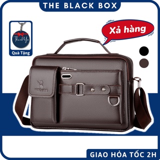 Túi Đeo Chéo Nam WEIXIER Chữ Nhật Da Pu Loại Cao Cấp Sang Trọng Đi Học, Đi Làm Công Sở Văn Phòng WXD05.1 - THE BLACK BOX