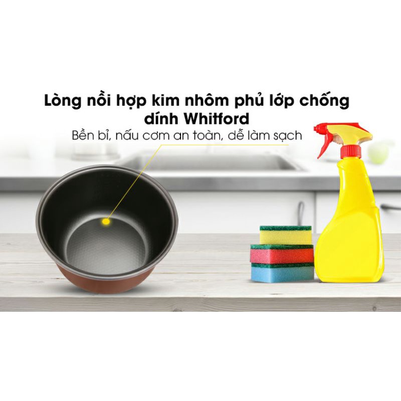 Nồi cơm nắp gài Sunhouse 1.8 lít SHD8607W