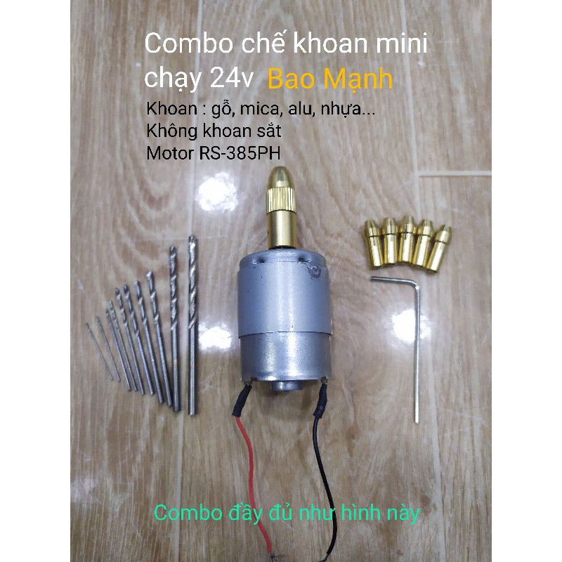 Combo Chế Khoan Mini 12v-24v Mạnh Mẽ - Đầy Đủ