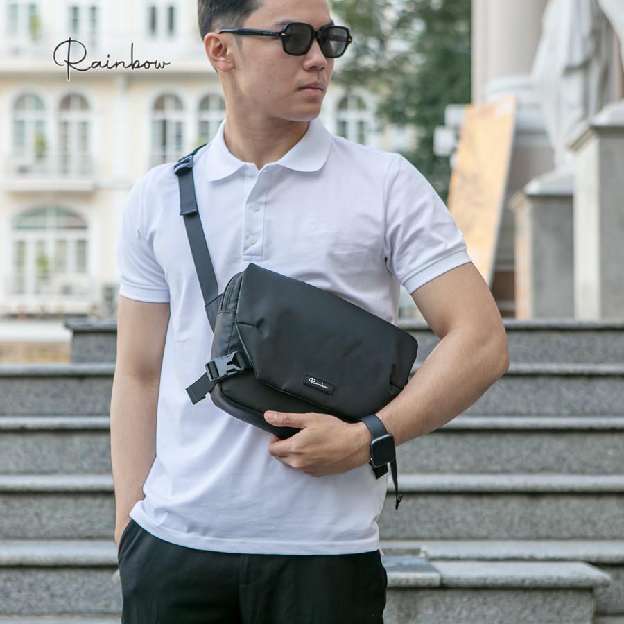 Túi đeo chéo nam vải canvas chống nước đựng ipad Rainbow BG011 dáng bì thư | BigBuy360 - bigbuy360.vn