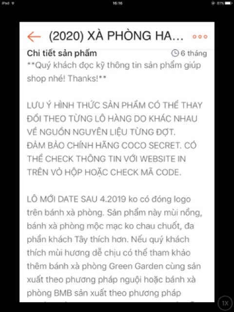 (2022) XÀ PHÒNG HANDMADE COCO SECRET