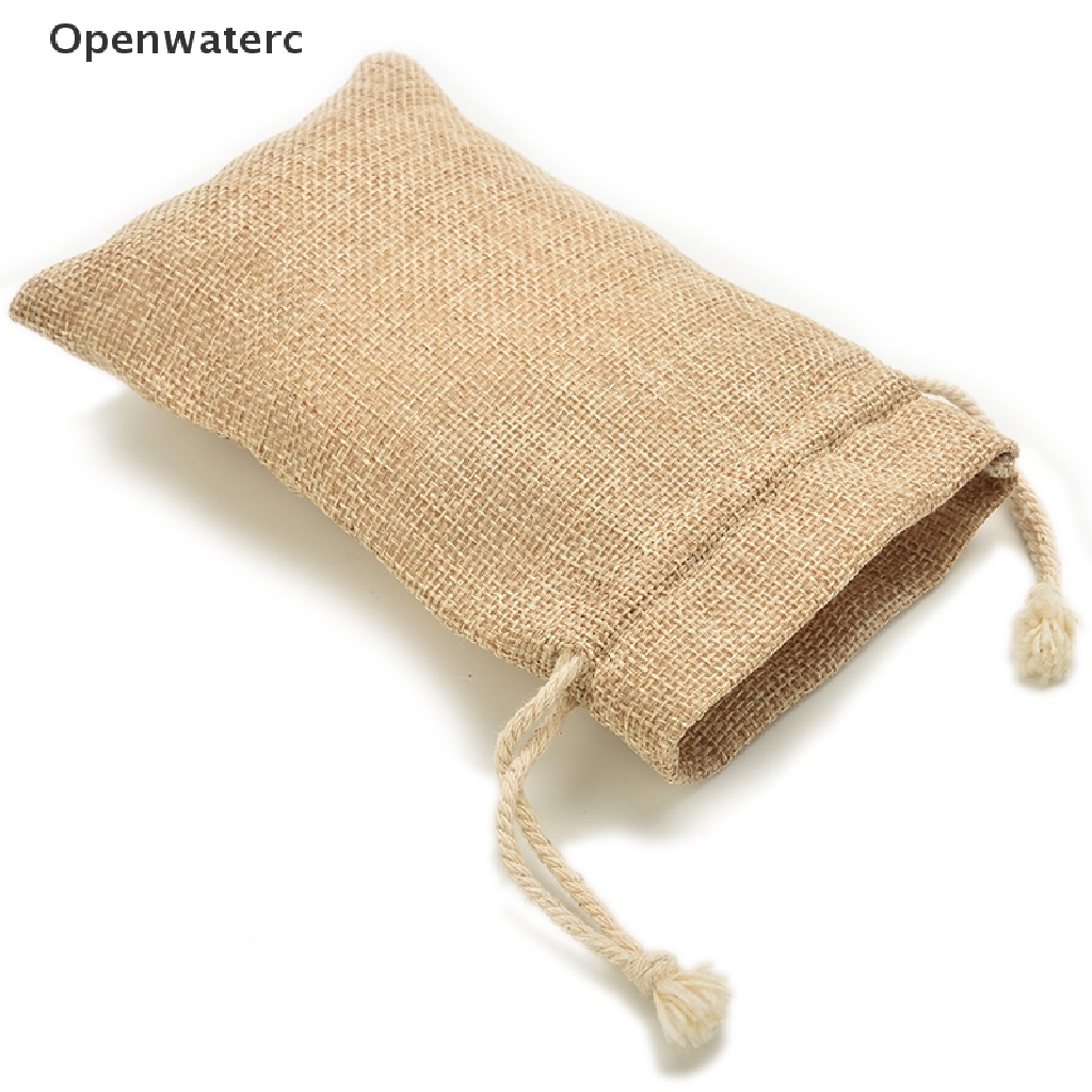 Túi Dây Rút Mini Bằng Vải Bố Mộc Mạc Trang Trí Tiệc Cưới