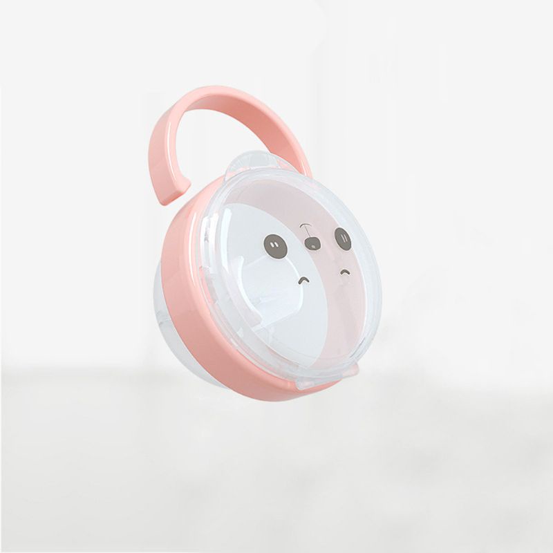 Hộp Đựng Núm Vú Giả Chống Bụi Trong Suốt Hình Gấu Trúc Hoạt Hình Nhỏ Gọn Dành Cho Em Bé